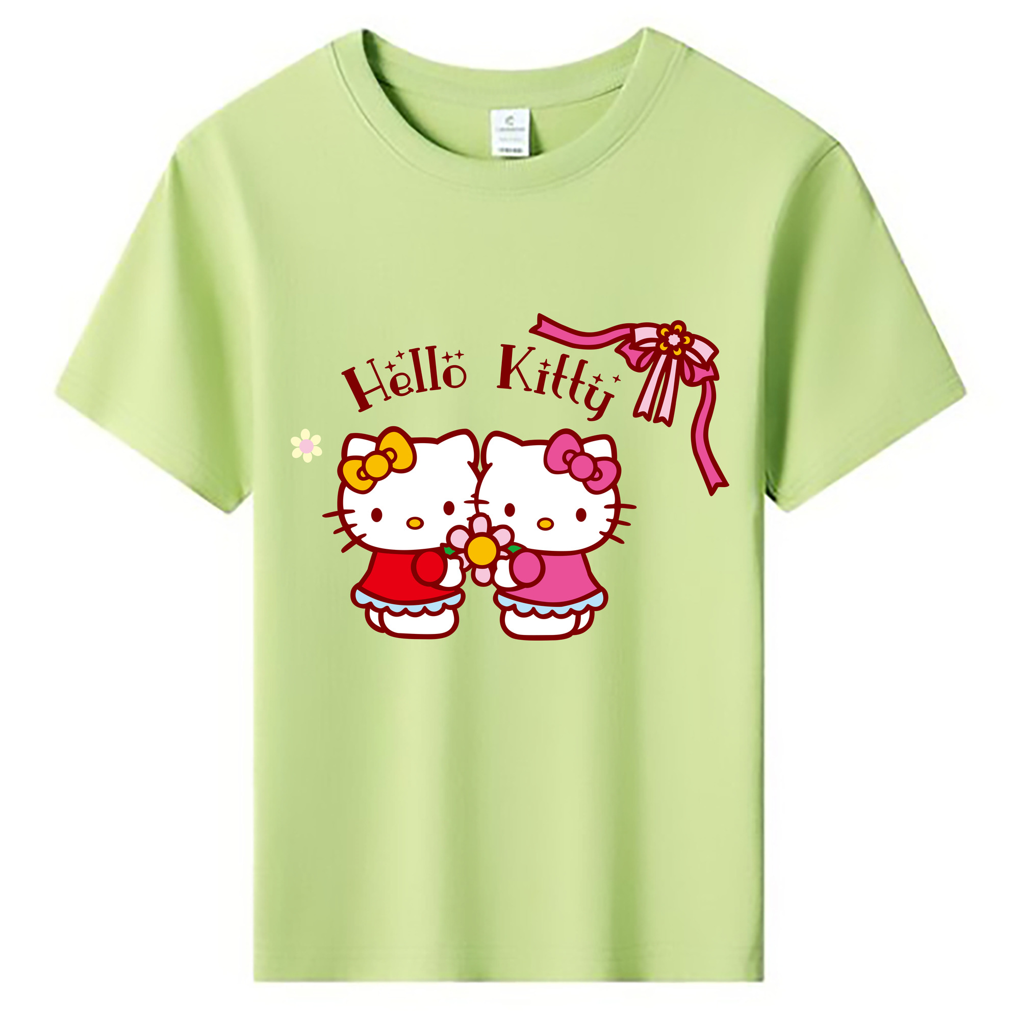 （画像用） Hello Kitty ハローキティ 綿100％キッズTシャツ（フロントプリント）